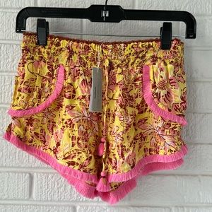 NWT Poupette St Barth pink and yellow shorts small